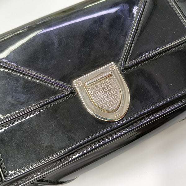 Diorama Small Cannage Patent Leather Black
