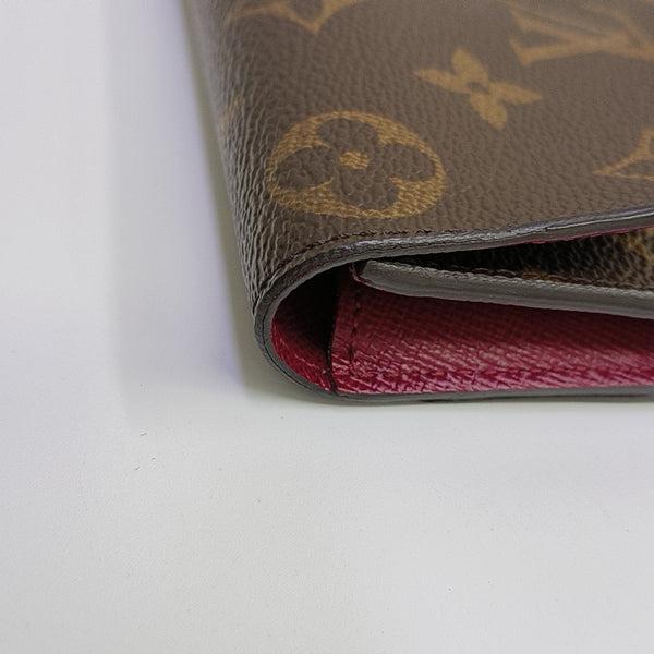 SARAH Monogram Coated Canvas Brown Wallet