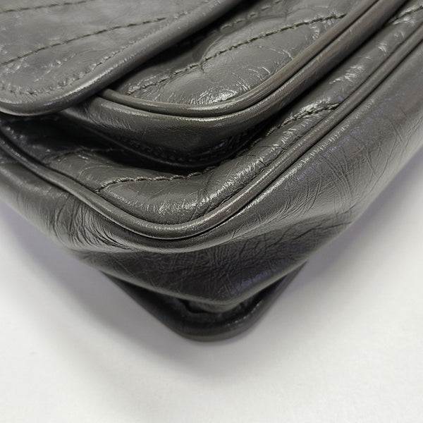 NIKI Small Chevron Calfskin Gray