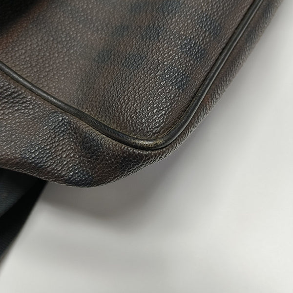 Coated Canvas Shoulder Bag Brown