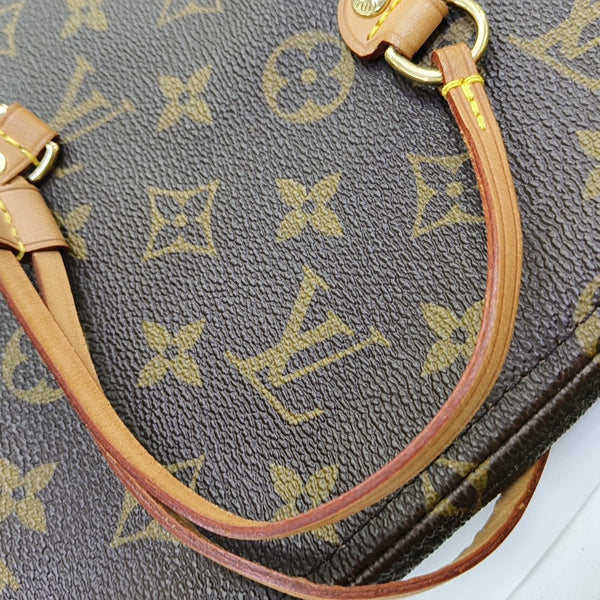 NEVERFULL MM Monogram Coated Canvas Brown