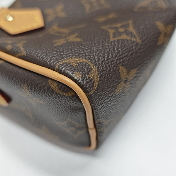 SPEEDY Nano Monogram Coated Canvas Brown