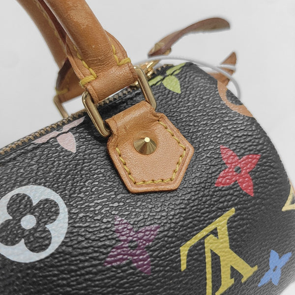 LV × TM SPEEDY Nano Lona Monogram Revestida Negra