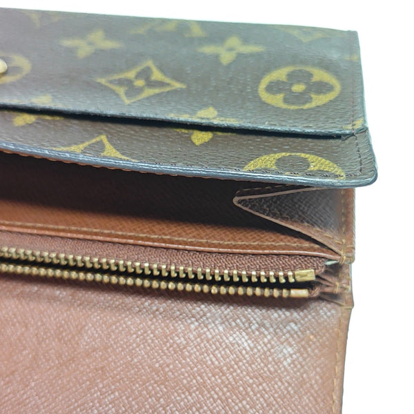 PORTE MONNAIE Monogram Coated Canvas Brown Wallet
