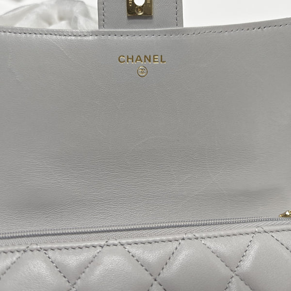 Quilted Lambskin Backpack Gray