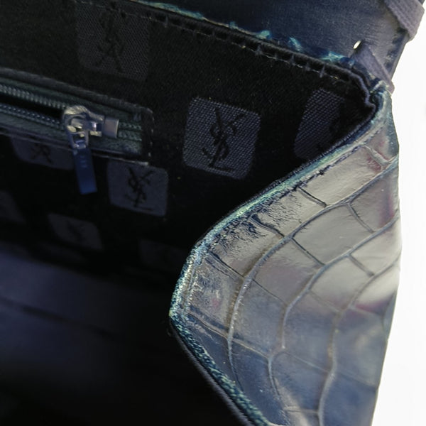 Calfskin Top Handle Bag Blue