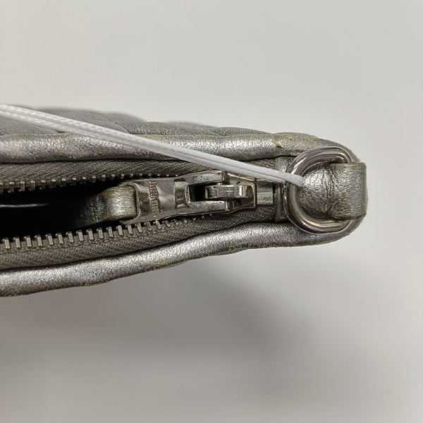 Quilted Lambskin Shoulder Bag Silver