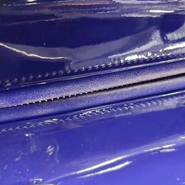 Lady Dior Medium Quilted Patent Leather Blue