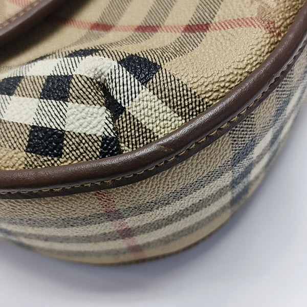 Coated Canvas Shoulder Bag Beige