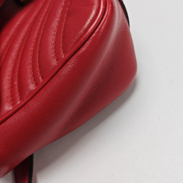 GG Marmont Small Quilted Calfskin Red