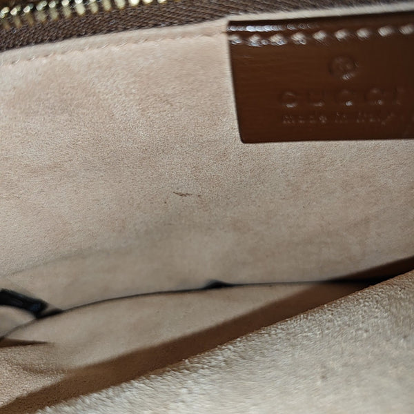 Horsebit 1955 Medium Monogram Coated Canvas Beige