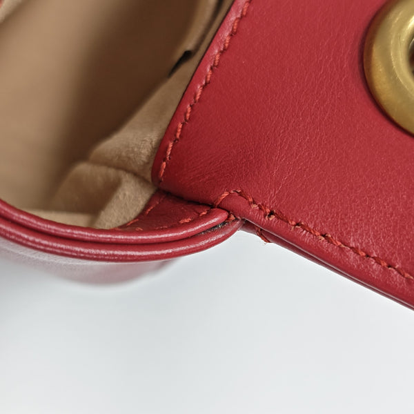 GG Marmont Small Quilted Calfskin Red