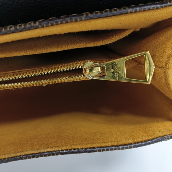 CLAPTON Damier Ebene Coated Canvas Brown