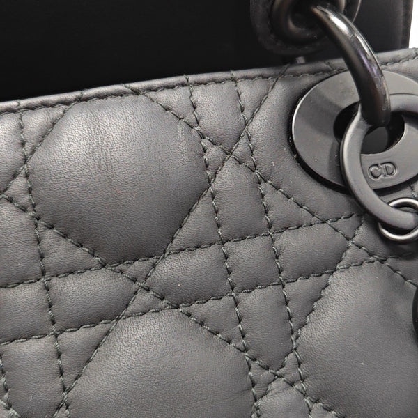 Lady Dior Mini Cannage Calfskin Black