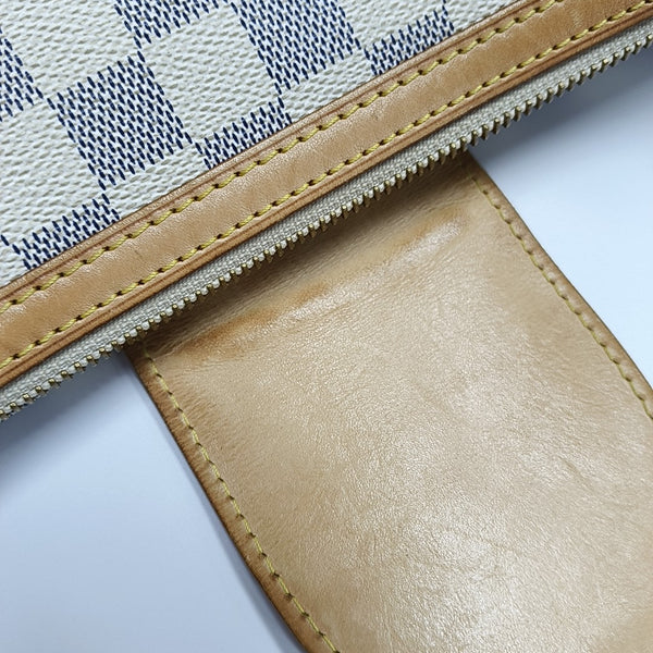 STRESA Damier Azur Coated Canvas White