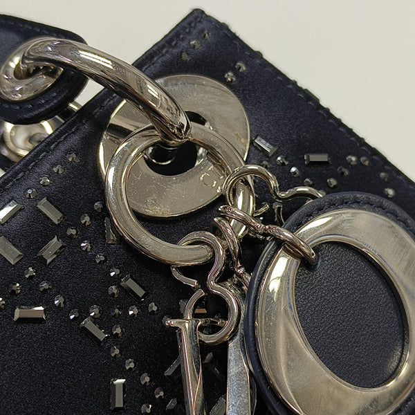 Lady Dior Mini Silk Satin Blue