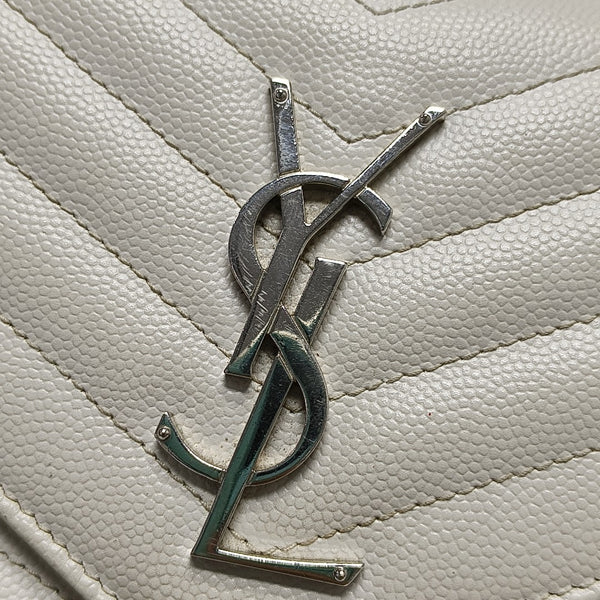 MONOGRAM Medium Chevron Calfskin White