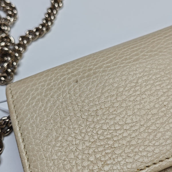 Interlocking G Small Calfskin Beige