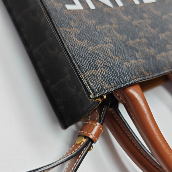 CABAS CELINE Mini Lona Revestida Marrón