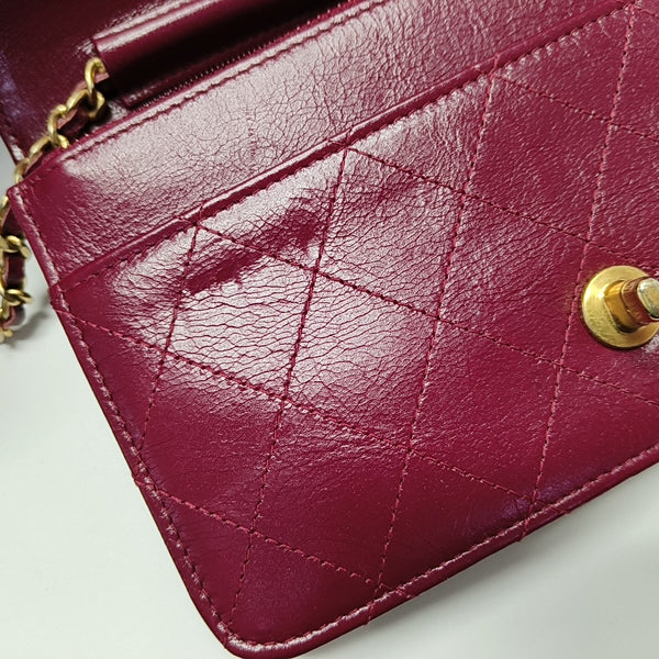 DOUBLE CC Quilted Lambskin Red