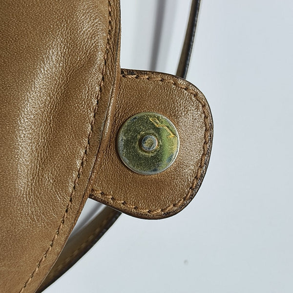 Coated Canvas Shoulder Bag Beige