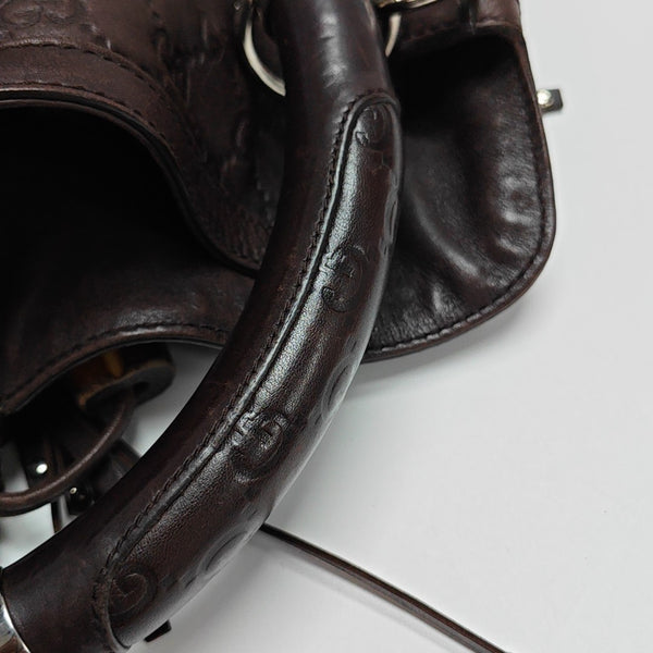 Monogram Calfskin Top Handle Bag Brown
