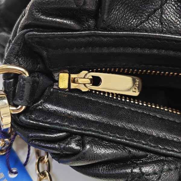 Cannage Lambskin Top Handle Bag Black