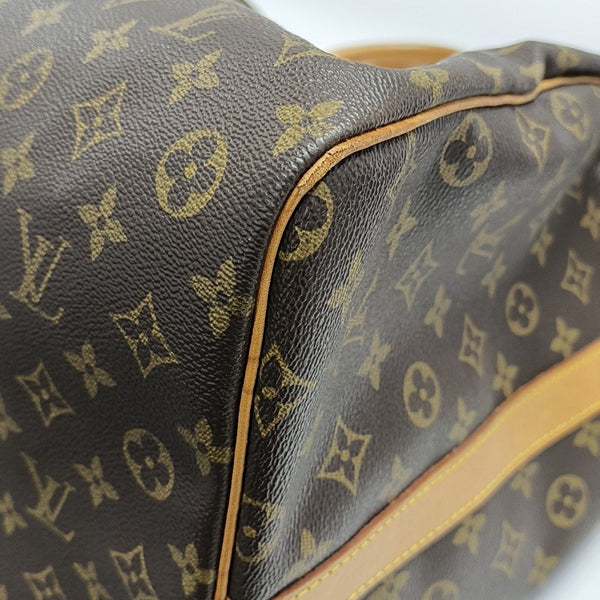 KEEPALL 60 Monogram Coated Canvas Brown