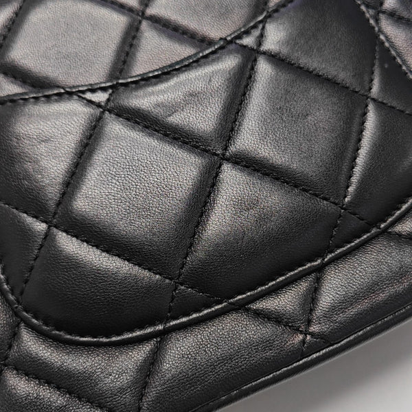 Quilted Lambskin Shoulder Bag Black