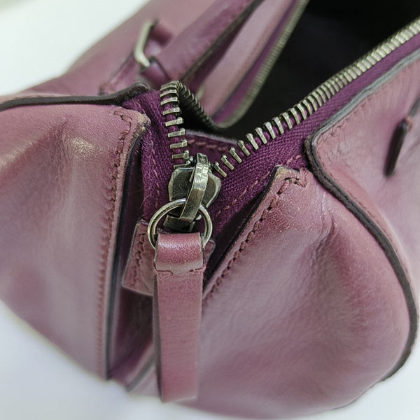 Lambskin Top Handle Bag Purple