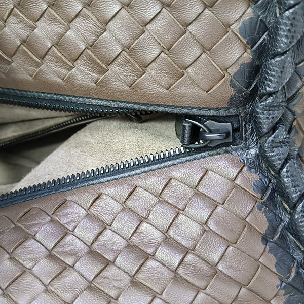 Lambskin Top Handle Bag Brown