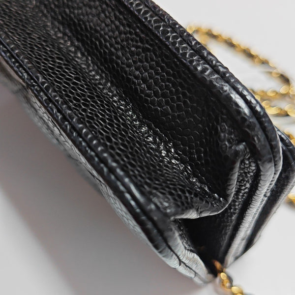WOC Quilted Grained Calfskin Black