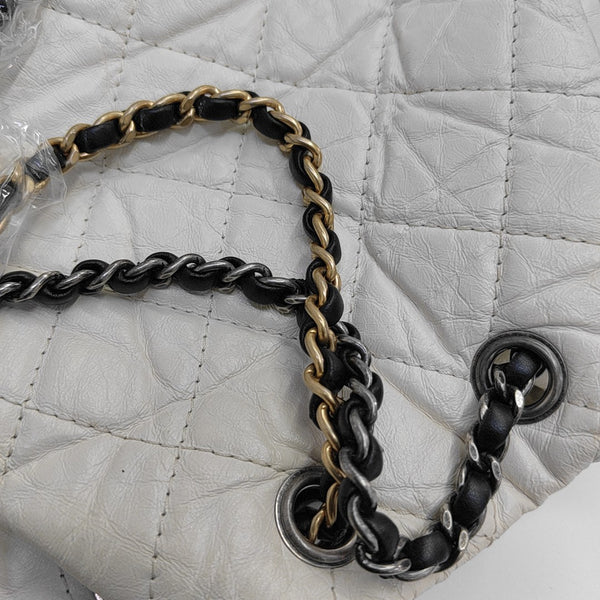 GABRIELLE Small Quilted Calfskin White
