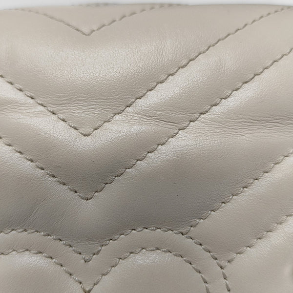 GG Marmont Mini Quilted Calfskin White