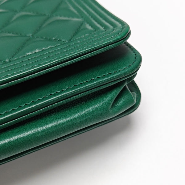 BOY CHANEL WOC Quilted Lambskin Green