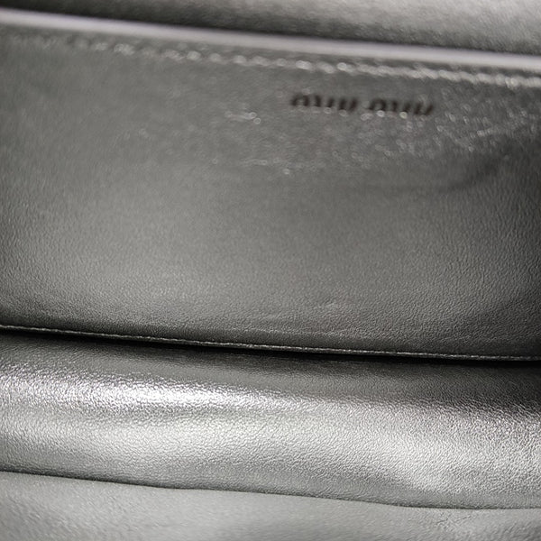 Miu Confidential Quilted Lambskin Silver