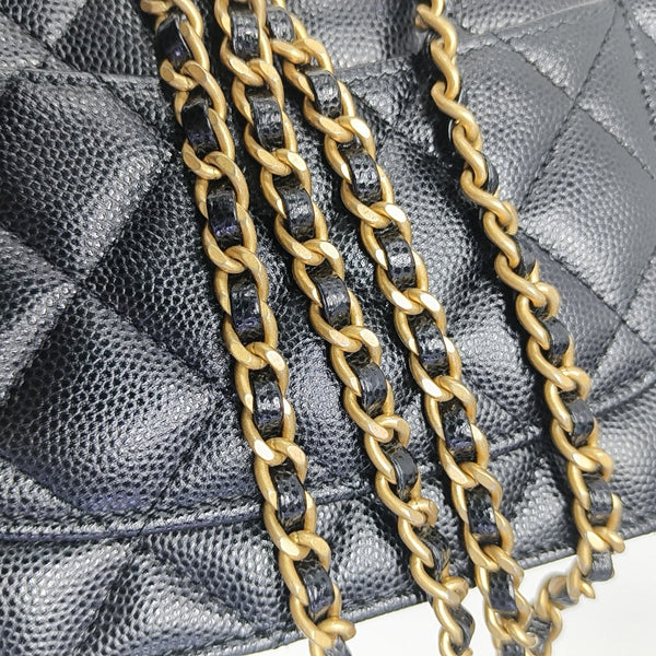 WOC Quilted Grained Calfskin Black