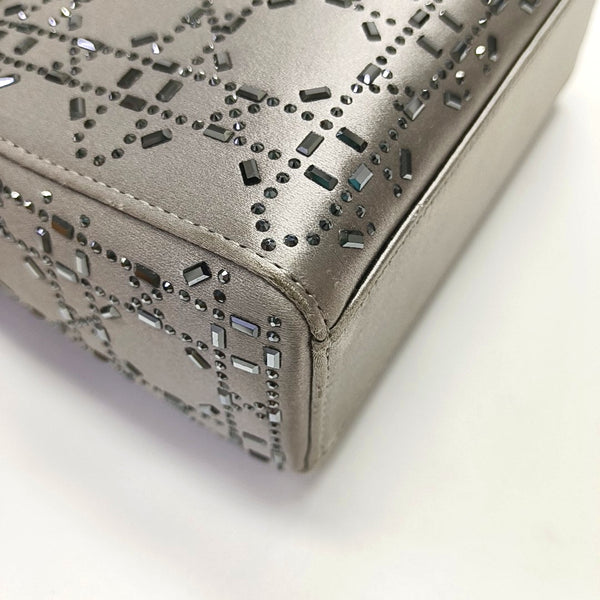 Authenticated pre-owned Lady Dior Mini Silk Satin Grey - Tote Bag at Looply