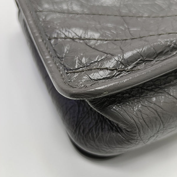 NIKI Mini Chevron Calfskin Gray