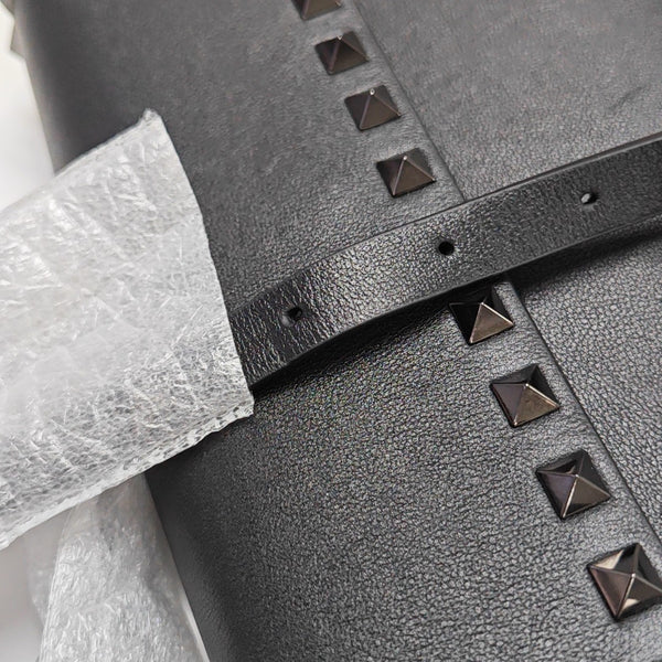 Rockstud Calfskin Black