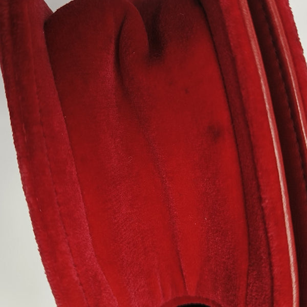 BOY CHANEL Small Quilted Velvet Red
