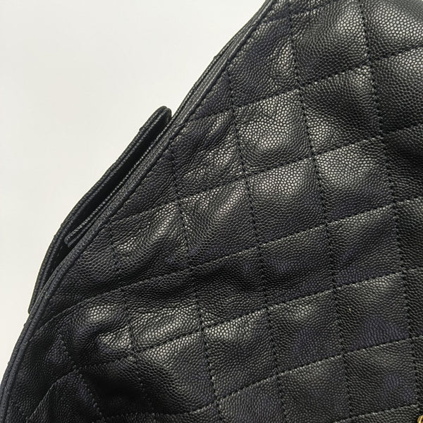 CHANEL 25 Medium Quilted Grained Calfskin Black