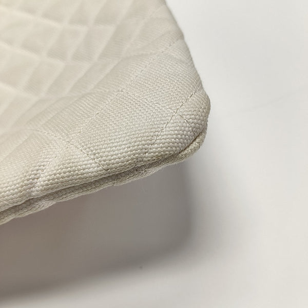 Quilted Canvas Clutch White