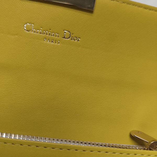 Miss Dior Cannage Lambskin Yellow Wallet