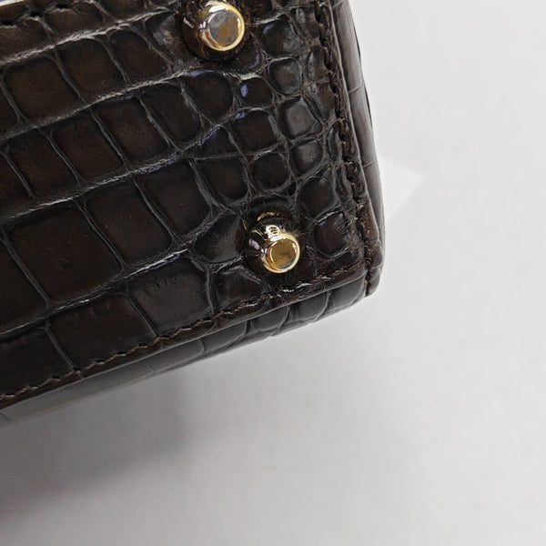 Lady Dior Mini Crocodile Brown