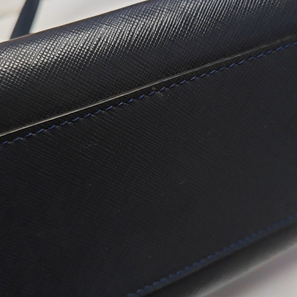 Calfskin Top Handle Bag Blue