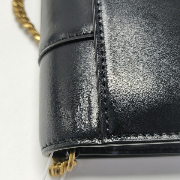 Hourglass Wallet On Chain Mini Calfskin Black