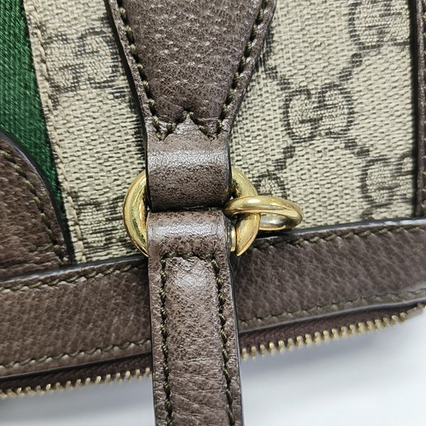 Ophidia Small Monogram Coated Canvas Beige