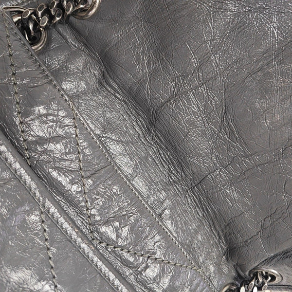 NIKI Medium Chevron Calfskin Gray