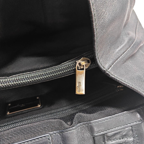 Calfskin Top Handle Bag Black